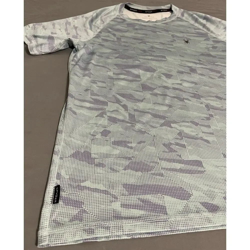Spyder Rash Guard Mens Small S UPF 30 Short Sleeve Surf Shirt